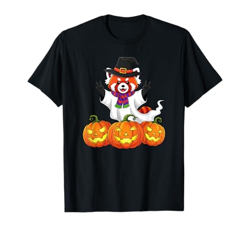 Lustiger roter Panda Geist Kürbis Boo Halloween Kinder Herren Damen T-Shirt von Red Panda Lovers Halloween Ghost Pumpkin Outfits