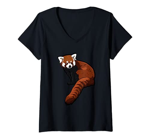 Damen Roter Panda Geschenk T-Shirt mit V-Ausschnitt Damen Roter Panda Geschenk T-Shirt mit V-Ausschnitt von Red Panda