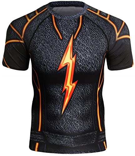 Red Plume Herren Compression Sport Fitness Kurzarm Training Base Layer-Shirt X-Large Style B von Red Plume