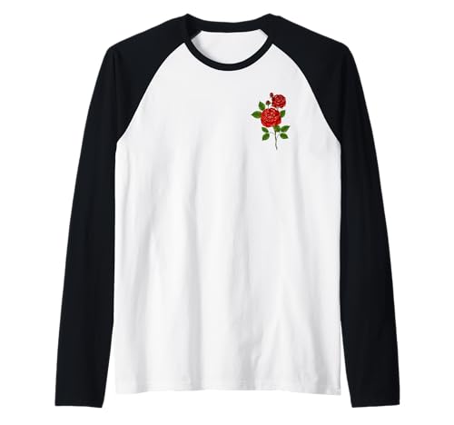 Coole rote Rosen, elegantes Blumen-Design für Männer, Frauen und Jugendliche Raglan von Red Roses Floral