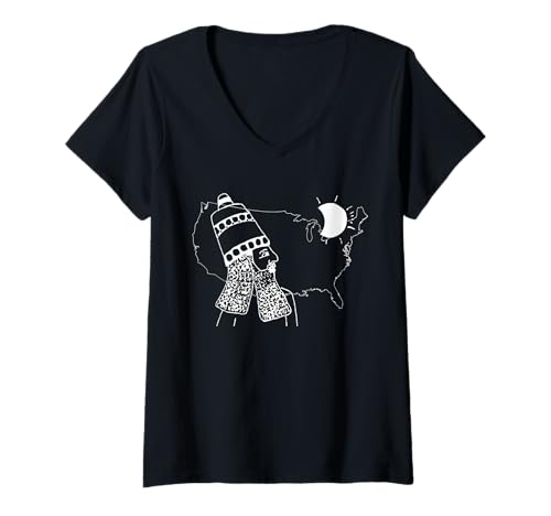 Damen Das Zeichen von Jonah Eclipse Rev 12 US X Mark The Spot Matthew 16 4 T-Shirt mit V-Ausschnitt Damen Das Zeichen von Jonah Eclipse Rev 12 US X Mark The Spot Matthew 16 4 T-Shirt mit V-Ausschnitt von Red Sea Party