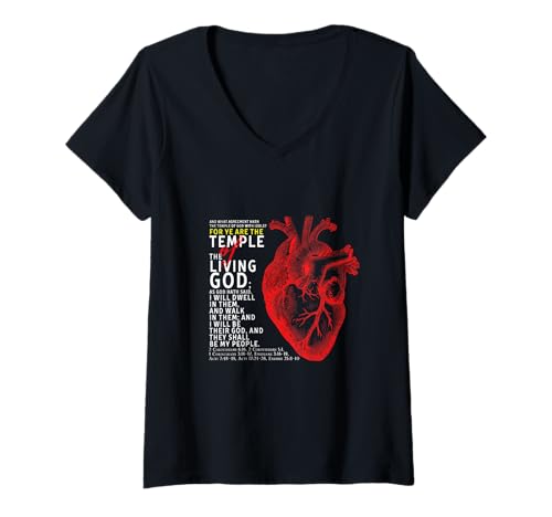 Damen Du bist der Tempel Gottes Der Heilige Geist lebt in dir 1Kor 3 16 T-Shirt mit V-Ausschnitt Damen Du bist der Tempel Gottes Der Heilige Geist lebt in dir 1Kor 3 16 T-Shirt mit V-Ausschnitt von Red Sea Party
