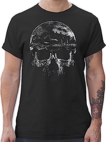 Das Beste Männer Shirt von #RedSkullBikerFashion - Vintage Totenkopf - 3XL - Schwarz - t-Shirt Herren totenköpfen t-Shirts totenköpfe t Shirts Tshirts Tshirt Herren-Shirt Kurzarm für von Red Skull Biker Fashion