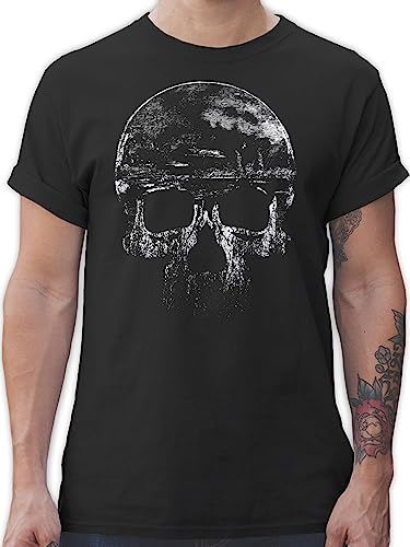 Das Beste Männer Shirt von #RedSkullBikerFashion - Vintage Totenkopf - L - Schwarz - t-Shirt Herren totenköpfe t Shirts totenköpfen t-Shirts Tshirts Herren-Shirt Tshirt für Kurzarm von Red Skull Biker Fashion