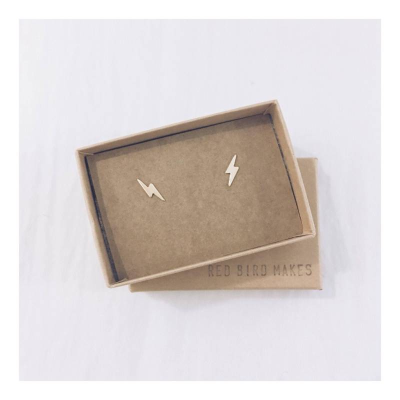 "Mini Geo Messing Kleine " Blitz Ohrstecker ." "Mini Geo Messing Kleine " Blitz Ohrstecker ." von RedBirdMakes