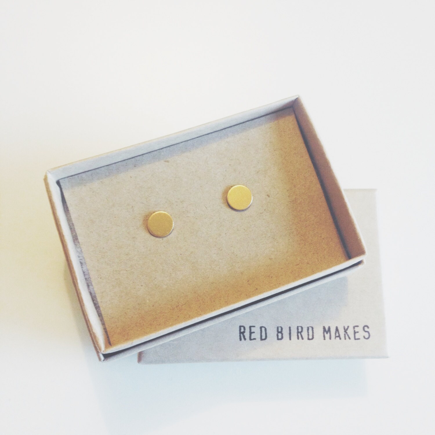 Mini Geo Messing Kreis Ohrstecker von RedBirdMakes