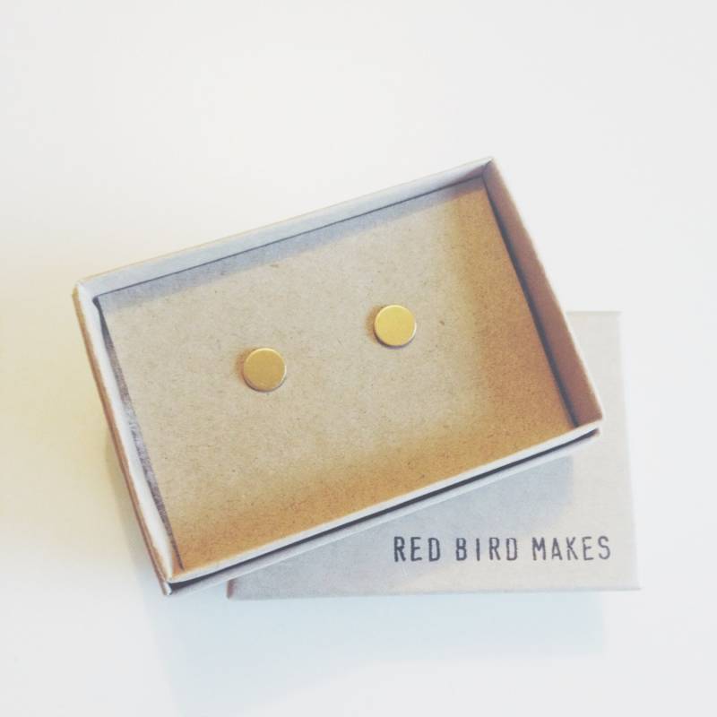 Mini Geo Messing Kreis Ohrstecker von RedBirdMakes