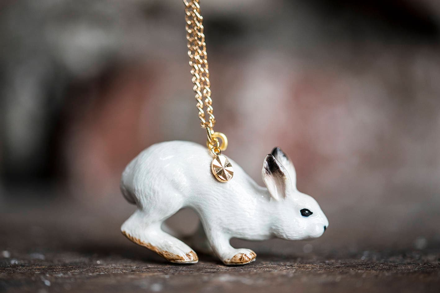 Weiße Hase Halskette von RedBirdMakes