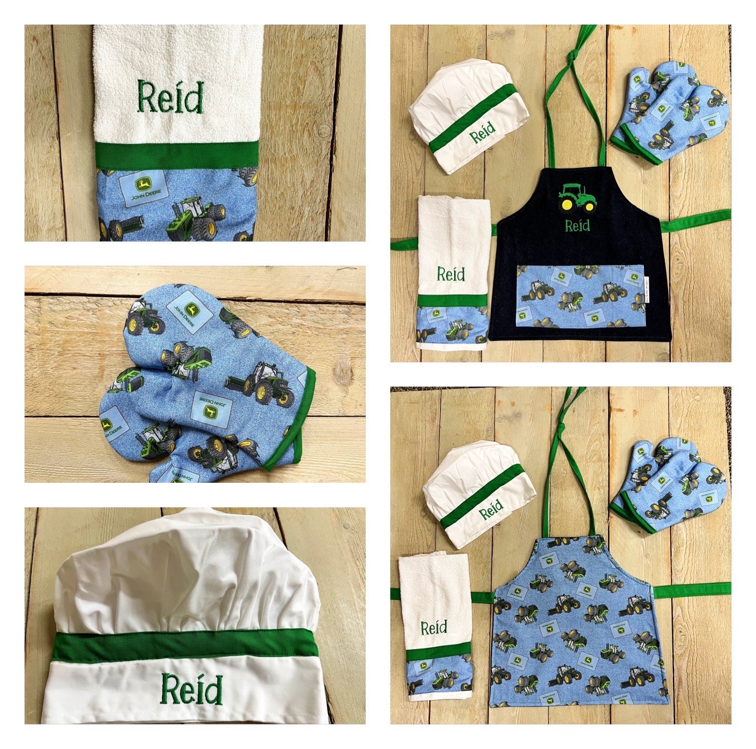 Personalisierte John Deere Schürze Und Hut Set Gesticktes Geschenk Für Jungen Personalisierte John Deere Schürze Und Hut Set Gesticktes Geschenk Für Jungen von RedBobbinDesigns