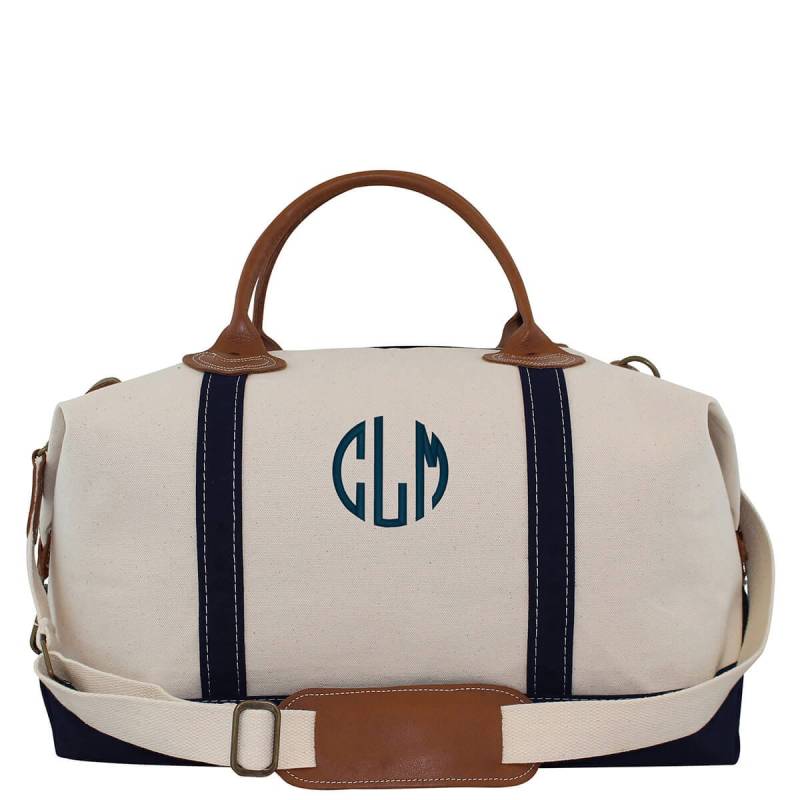 Personalisierte Canvas Weekender Tasche Reisetasche Mit Monogramm von RedBobbinDesigns