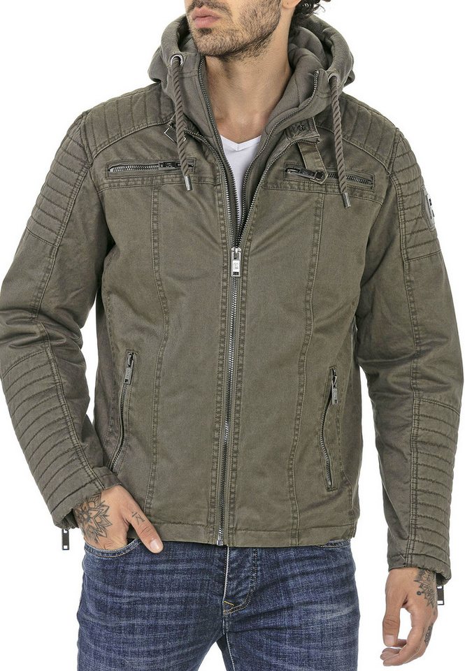 RedBridge Bikerjacke mit abnehmbarer Kapuze im beliebten Biker-Stil auch in großen Größen erhältlich von RedBridge