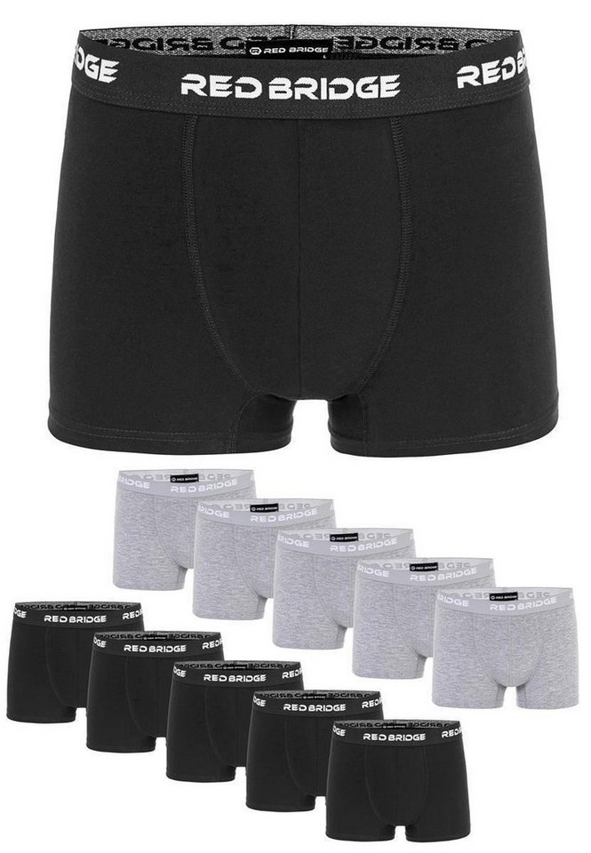 RedBridge Boxershorts 10er-Pack Bequeme Unterwäsche mit elastischem Bund (Set, 10er-Pack) von RedBridge