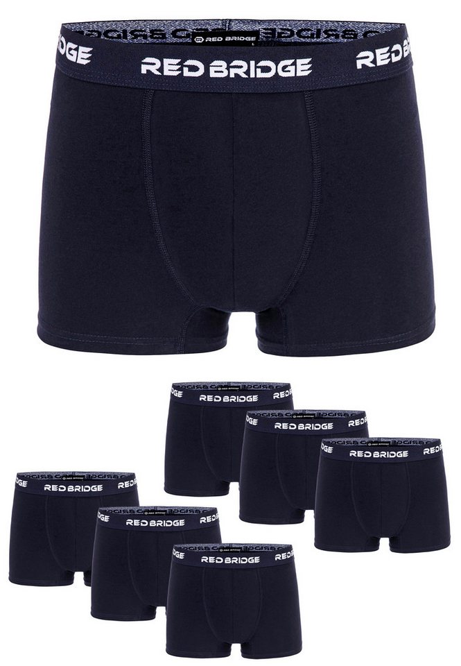 RedBridge Boxershorts 6er-Pack Bequeme Unterwäsche mit elastischem Bund Kein unangenehmes Kratzen, da das Etikett aufgedruckt ist. von RedBridge