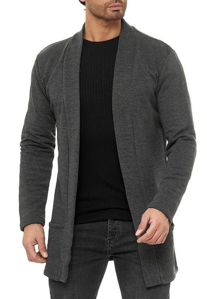 RedBridge Cardigan Red Bridge Herren Cardigan Jacke Sweat-Jacke Sakko Long Cut hochwertig von RedBridge