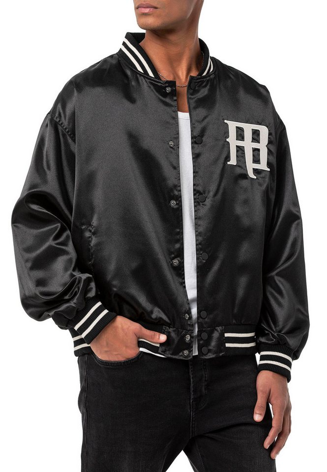 RedBridge Bomberjacke Varsity-Bomber mit Satin-Finish - College-Look, Druckknöpfe von RedBridge