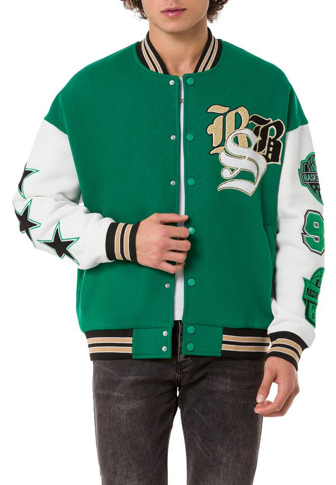 RedBridge Collegejacke im Retro-Look mit auffälligen Kontrastfarben von RedBridge