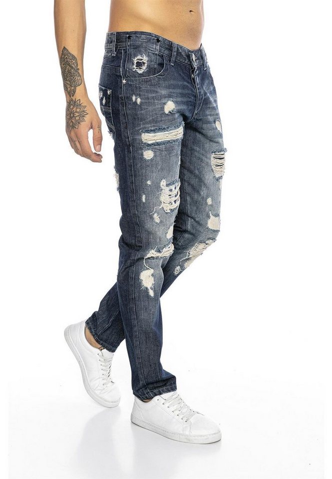 RedBridge Destroyed-Jeans Rebel Stil Regular Fit Premium Qualität von RedBridge