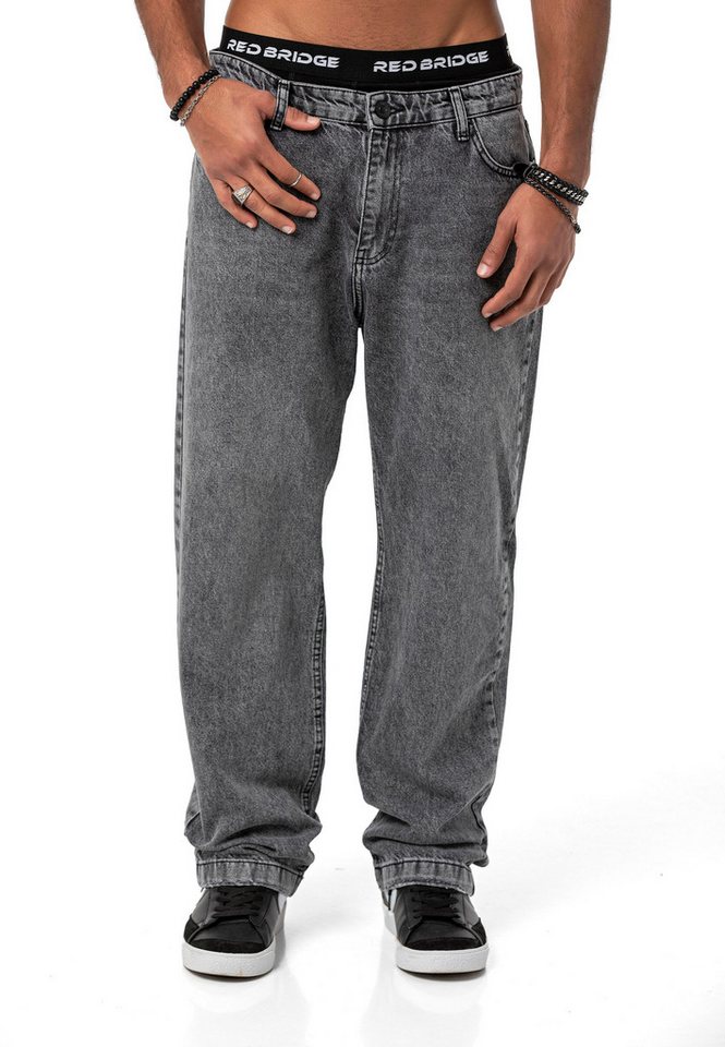 RedBridge Weite Jeans Red Bridge Herren Baggy Jeanshose 5-Pocket-Style von RedBridge