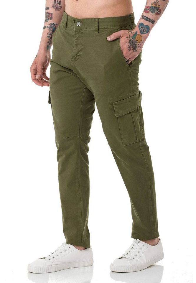 RedBridge Jeanshemd Red Bridge Herren Chino Cargo Hose Basic Khaki W34 L34 von RedBridge