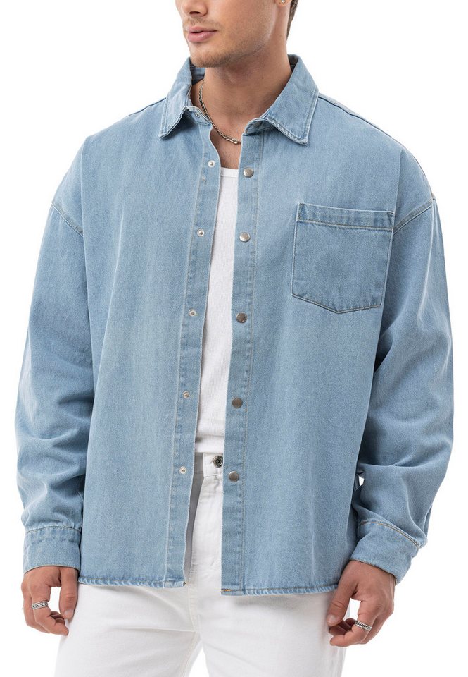 RedBridge Jeanshemd by Spruce - Denim-Hemd mit Druckknöpfen – Oversized Fit, Overshirt von RedBridge