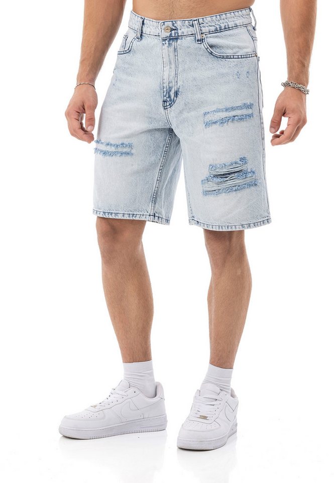 RedBridge Jeansshorts by Spruce – Kurze Hose mit Destroy-Details – 5-Pocket, Regular Fit von RedBridge