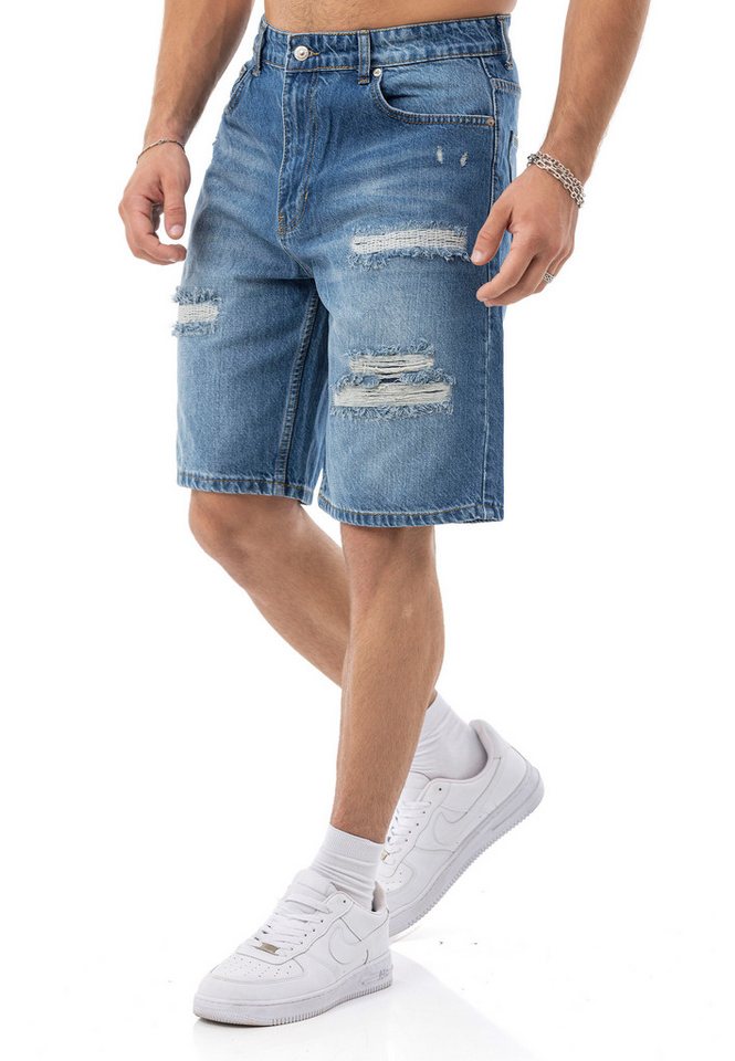 RedBridge Jeansshorts by Spruce – Kurze Hose mit Destroy-Details – 5-Pocket, Regular Fit von RedBridge