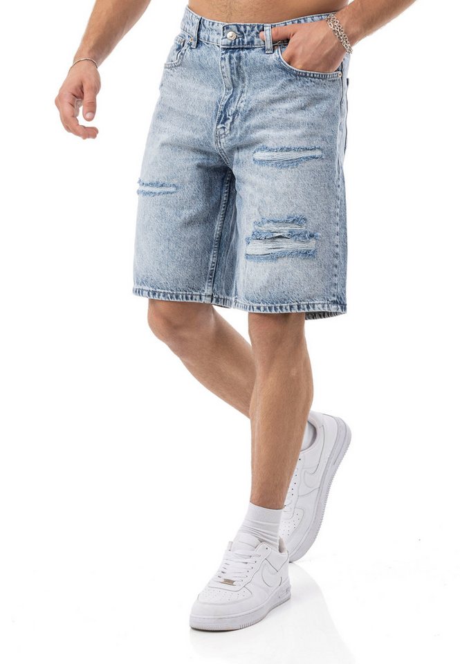 RedBridge Jeansshorts by Spruce – Kurze Hose mit Destroy-Details – 5-Pocket, Regular Fit von RedBridge