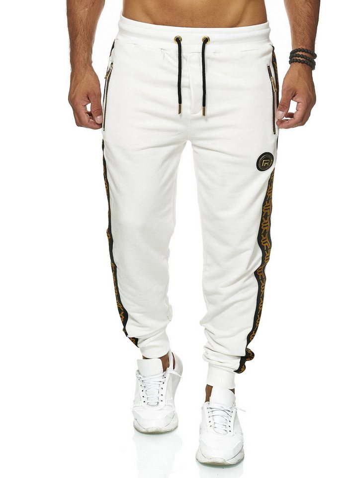 RedBridge Jogginghose mit goldenen Details und seitlichem Musterstreifen Auffälliges Design von RedBridge