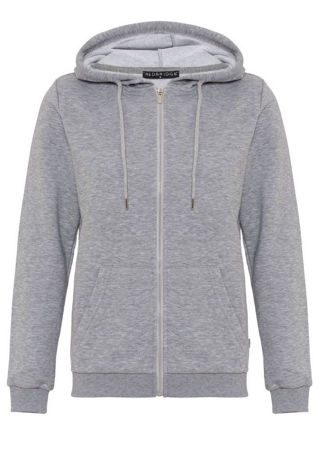 RedBridge Kapuzensweatjacke Sweatjacke mit Reißverschluss Graumelange-XXL Premium Line von RedBridge