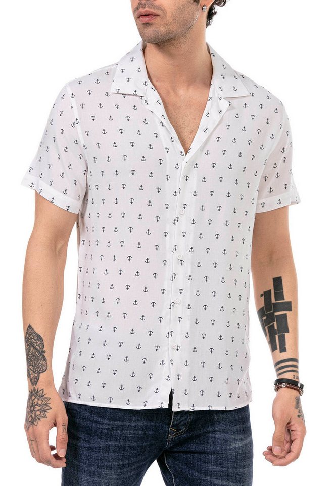 RedBridge Langarmhemd mit Anker-Print – Maritimer Look, Sommerlich und Lässig RedBridge Langarmhemd mit Anker-Print – Maritimer Look, Sommerlich und Lässig von RedBridge