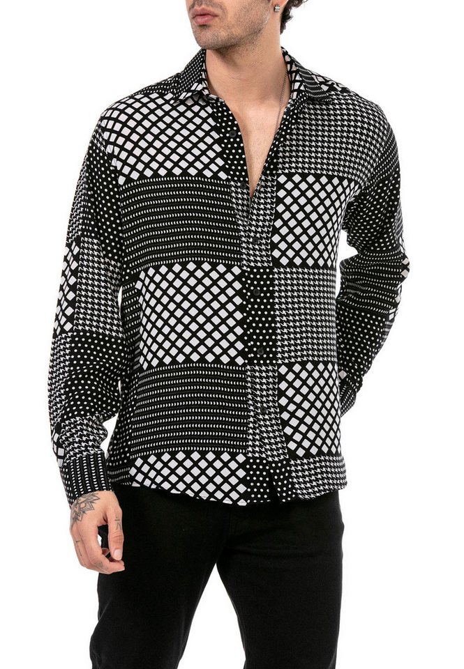 RedBridge Langarmhemd mit modernem Patchwork-Design für selbstbewusste Auftritte von RedBridge