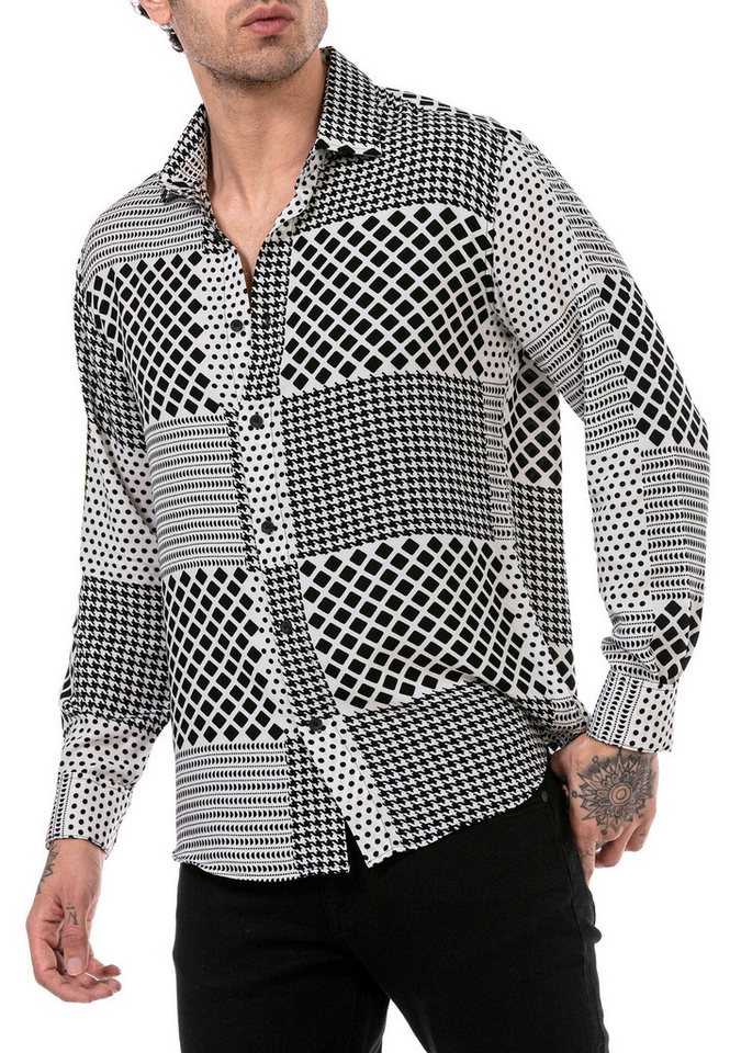 RedBridge Langarmhemd mit modernem Patchwork-Design für selbstbewusste Auftritte von RedBridge