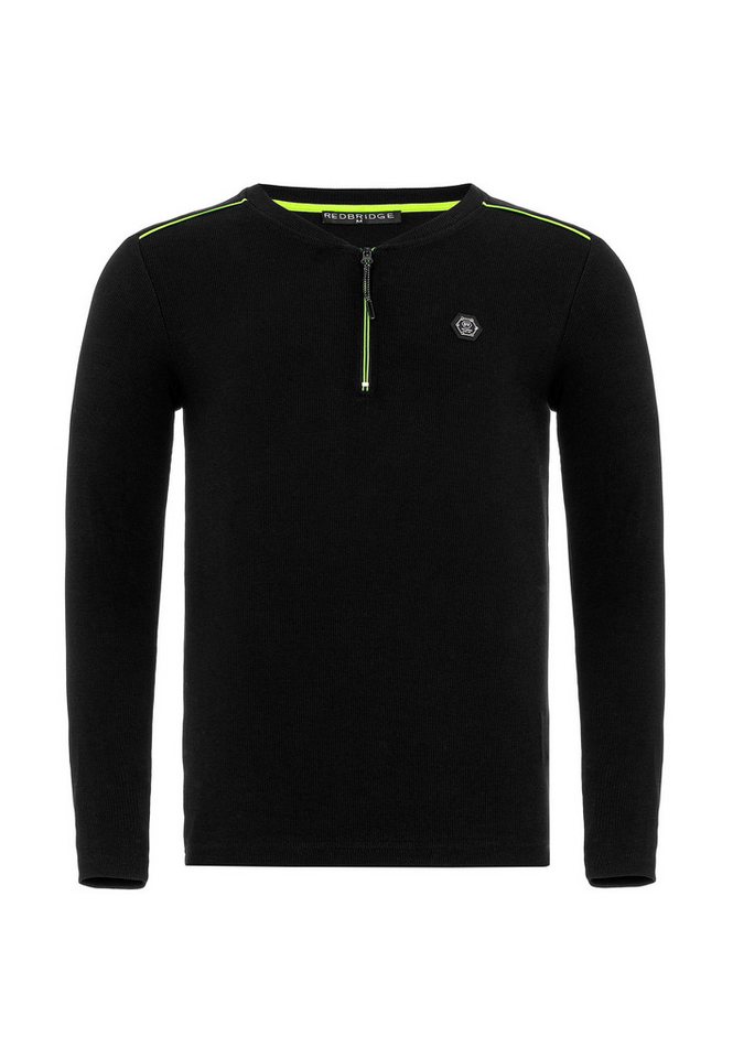 RedBridge Langarmshirt mit Reißverschluss Sportlicher Look mit figurbetonter Passform von RedBridge