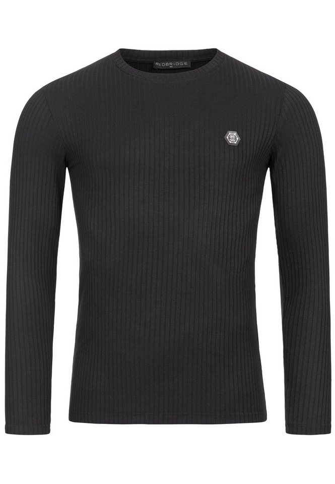 RedBridge Langarmshirt mit Rippstruktur Enganliegendes Design für sportliche Looks von RedBridge