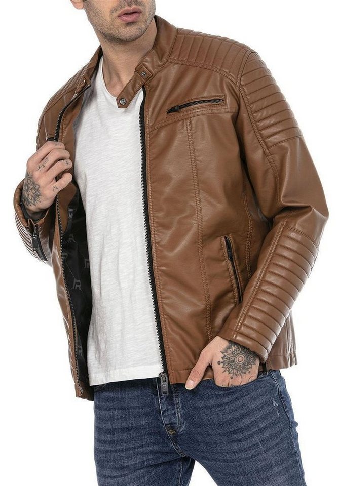 RedBridge Lederimitatjacke Bikerjacke gesteppt aus Kunstleder von RedBridge