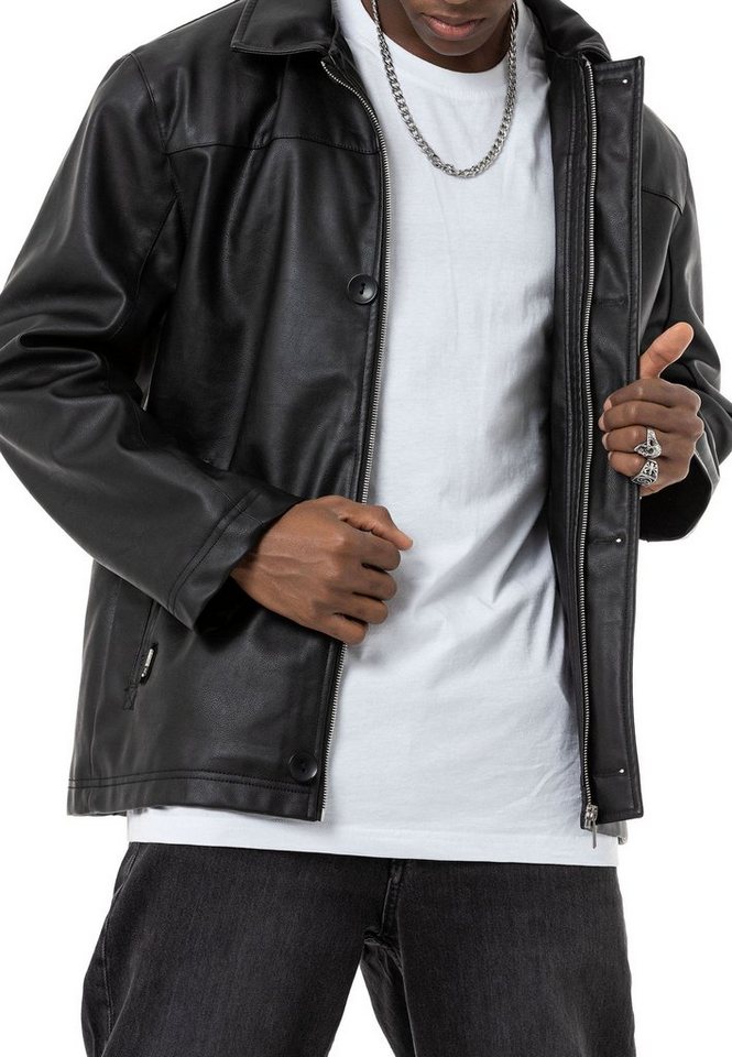 RedBridge Lederimitatjacke Premium Lederjacke im Oversize Stil von RedBridge