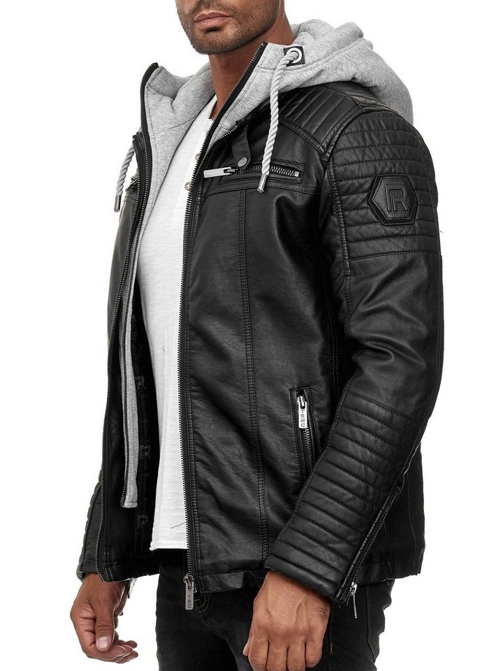 RedBridge Lederimitatjacke aus Kunstleder und abnehmbarer Kapuze hochwertig, robust von RedBridge