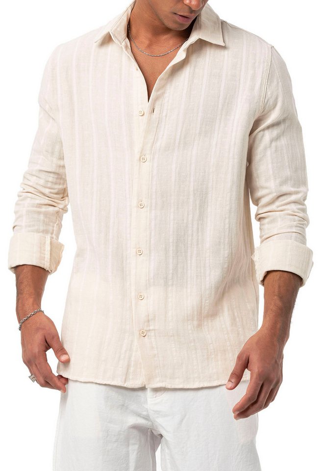 RedBridge Leinenhemd Red Bridge Herren Hemd Langarm Baumwolle von RedBridge