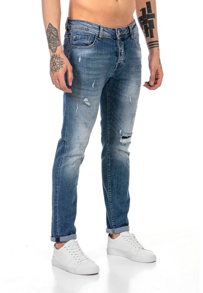 RedBridge Slim-fit-Jeans im Used Look mit modischen Details für Alltag und Freizeit von RedBridge