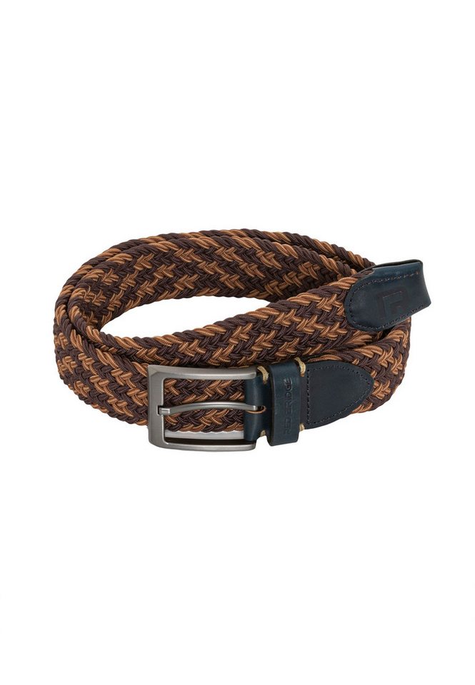 RedBridge Stoffgürtel Red Bridge Herren Gürtel Geflochten mit Leder Camel-Braun 100 Premium Qualität von RedBridge