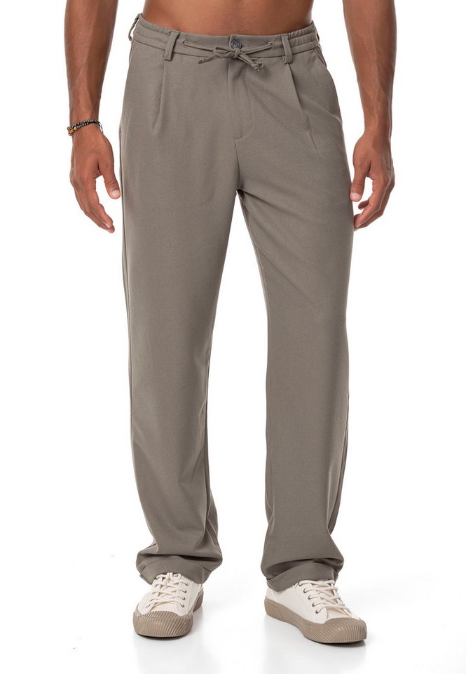 RedBridge Stoffhose Red Bridge Herren Stoffhose Freizeithose Einfarbig Hose mit Kordelzug elastischer Bund mit Tunnelzug von RedBridge