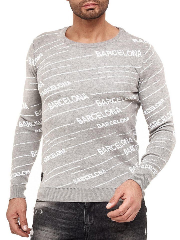RedBridge Strickpullover Red Bridge Herren Strickpullover Pullover Striped Barcelona Gestreift von RedBridge