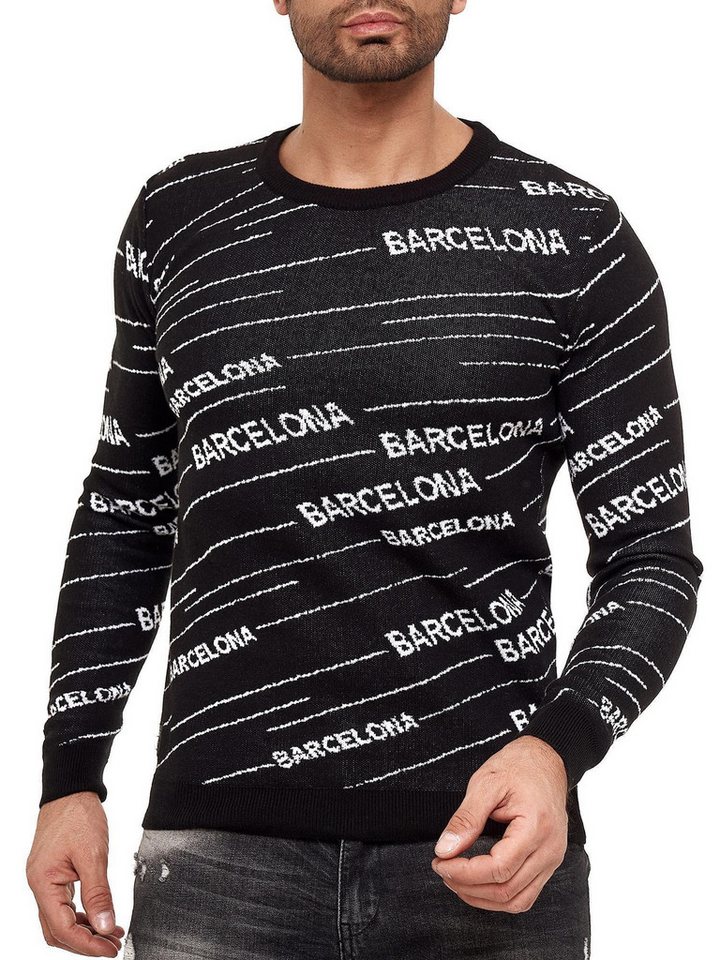 RedBridge Strickpullover Herren Strickpullover Pullover Striped Barcelona Gestreift von RedBridge