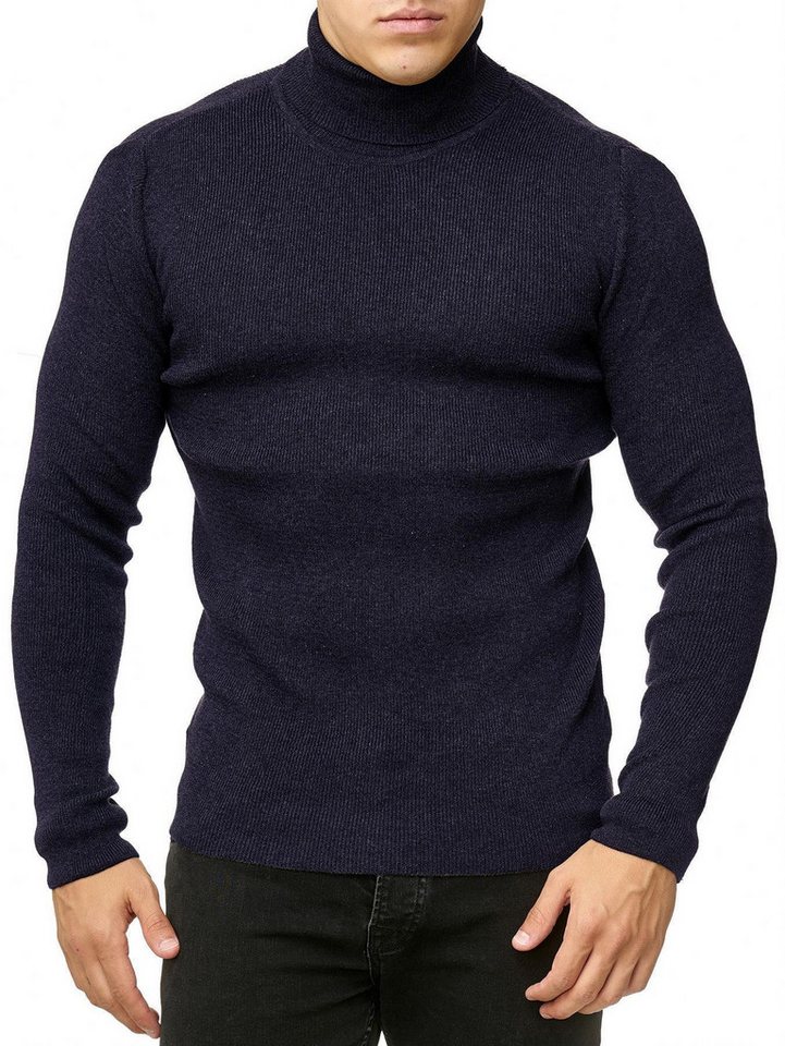 RedBridge Strickpullover Herren Strickpullover Rollkragen Slim Fit Navy L von RedBridge