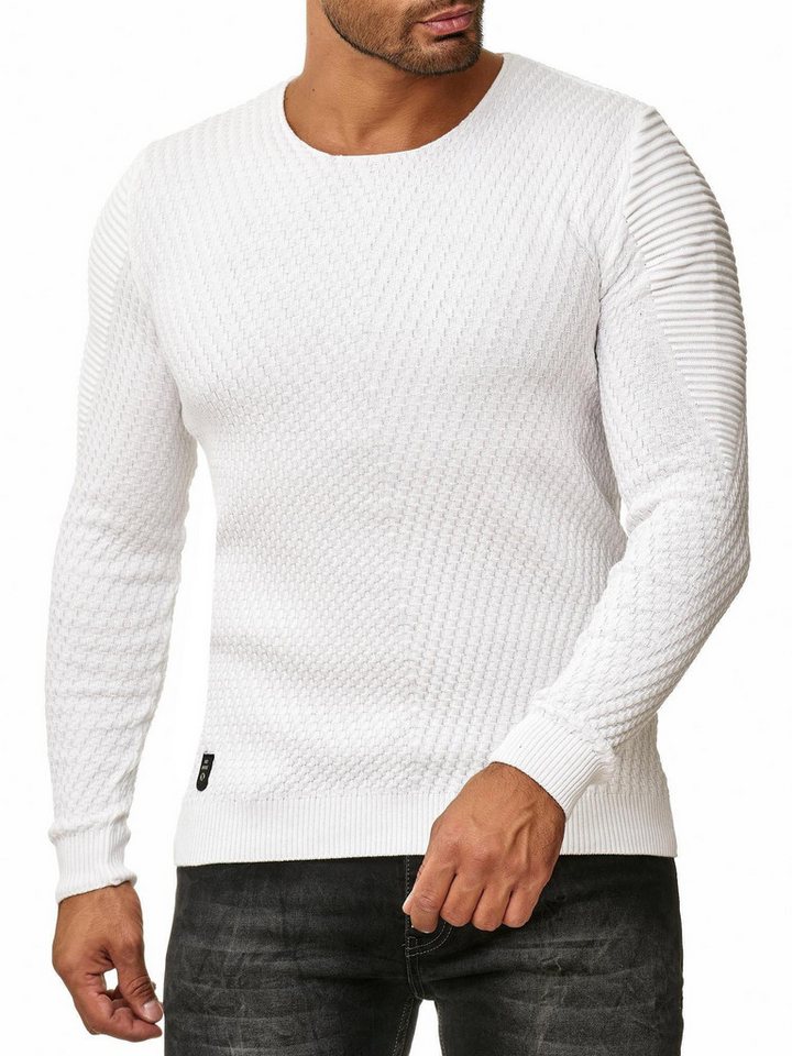 RedBridge Strickpullover Herren Strickpullover Rundhals Weiß L von RedBridge