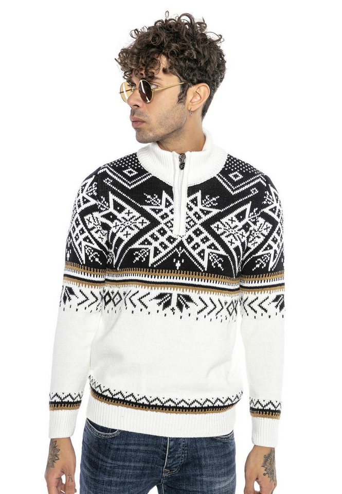 RedBridge Strickpullover Norweger Strickpullover Slim-Fit Stehkragen Kragen mit Reißverschluss RedBridge Strickpullover Norweger Strickpullover Slim-Fit Stehkragen Kragen mit Reißverschluss von RedBridge