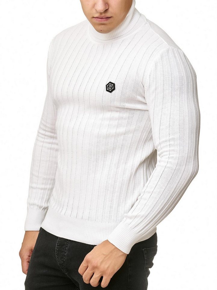 RedBridge Strickpullover Rollkragen Strickpullover mit Logopatch hoher Rollkrage von RedBridge
