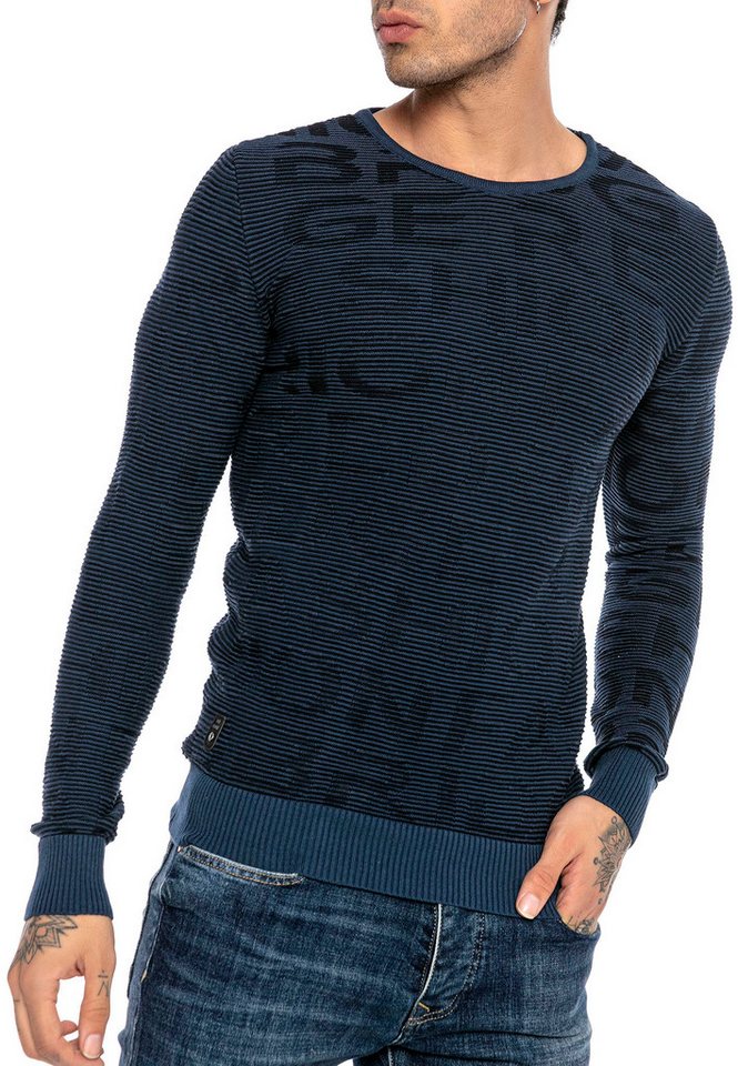 RedBridge Strickpullover mir Rundhalsausschnitt und modischem Design Auffälliges Design von RedBridge