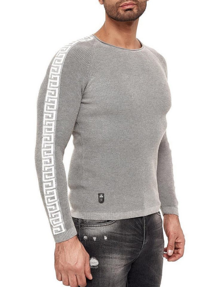 RedBridge Strickpullover mit Rundhalsausschnitt Bequem und vielseitig Auffälliges Muster am Ärmel von RedBridge
