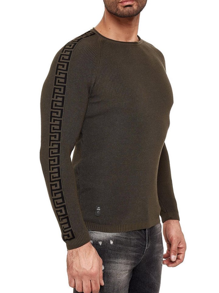 RedBridge Strickpullover mit Rundhalsausschnitt Bequem und vielseitig Auffälliges Muster am Ärmel von RedBridge